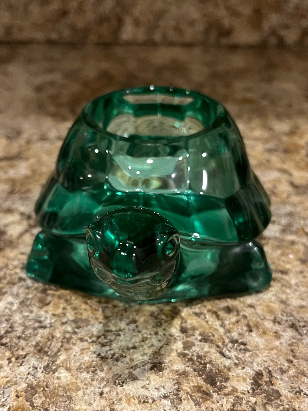Green Glass Turtle Tealight Candle Holder - Picture 5 of 15